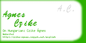agnes czike business card
